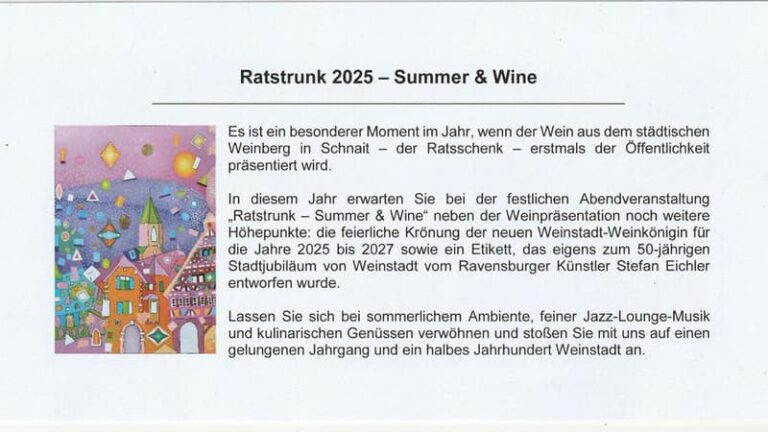 Einladung - Ratstrunk 2025 - Summer & Wine
